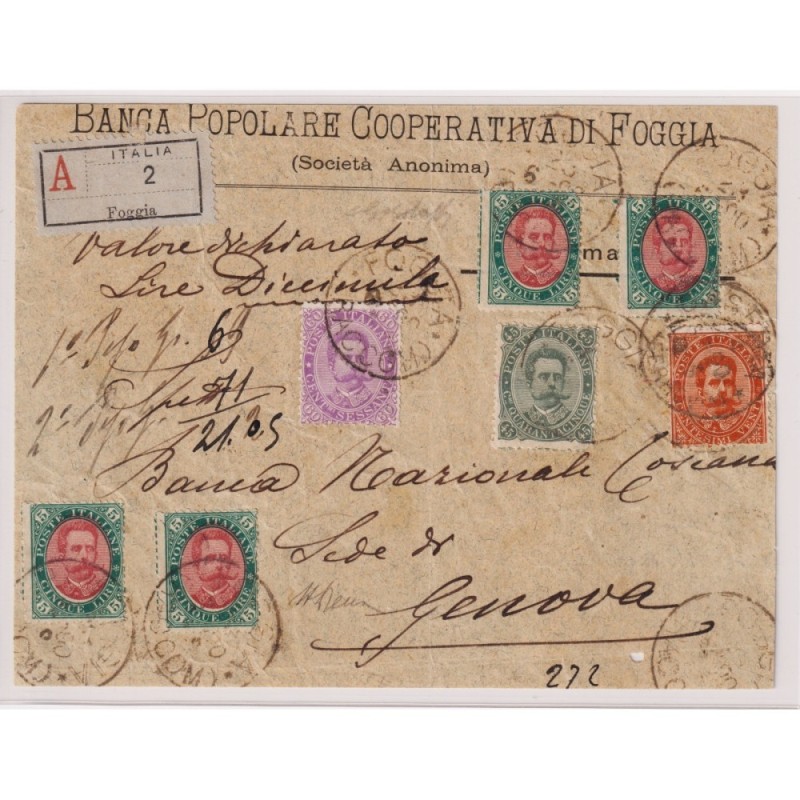 REGNO 1889 UMBERTO 4 ESEMPLARI SU SPETTACOLARE FRONTESPIZIO 3 CERT....