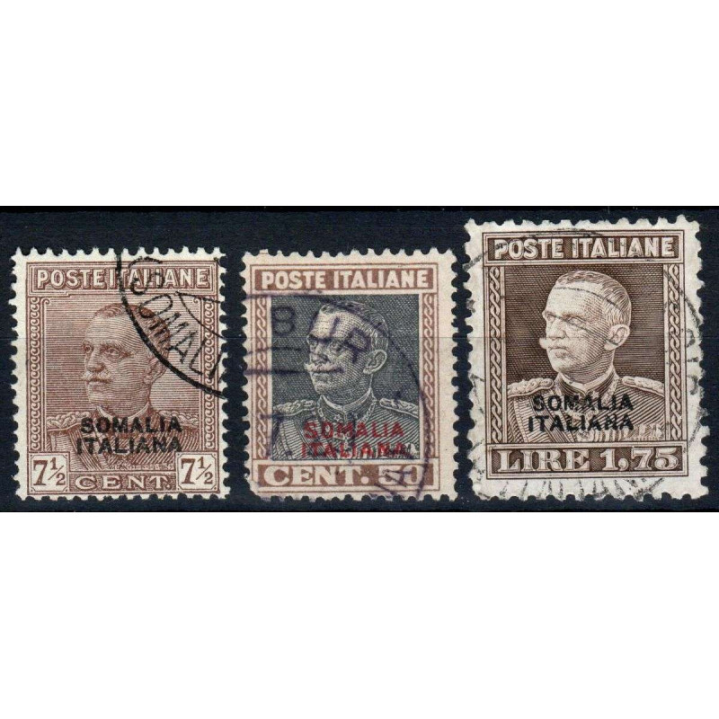 COLONIE SOMALIA 1928 FRANCOBOLLI D'ITALIA 3 VALORI USATI  | Filatel...