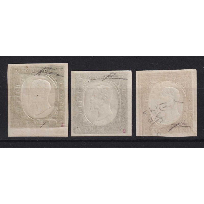 SARDEGNA 1854 SERIE COMPLETA NON EMESSI N.10a-12 G.I MNH** CERT.  |...