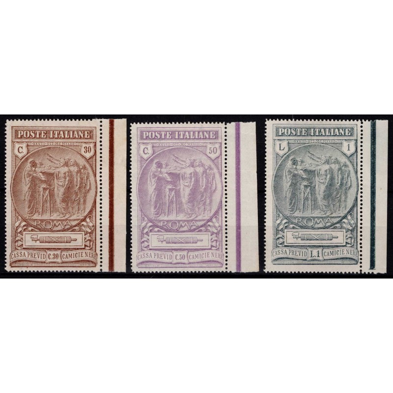 REGNO D'ITALIA 1923 CAMICIE NERE 3 V. G.I MNH** BEN CENTRATI  | Fil...