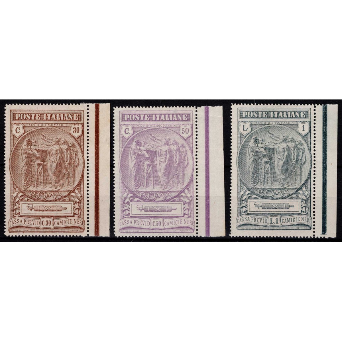 REGNO D'ITALIA 1923 CAMICIE NERE 3 V. G.I MNH** BEN CENTRATI | Fil... REGNO D'ITALIA 1923 CAMICIE NERE 3 V. G.I MNH** BEN CENTRATI | Fil...
