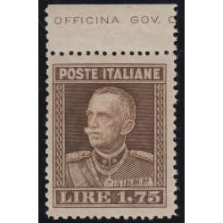 REGNO 1929 1,75 LIRE PARMEGGIANI DENT 13 3/4 BORDO FOGLIO G.I. MNH** CERTIFICATO regno d' Italia francobolli filatelia stamps