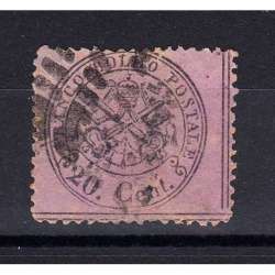 STATO PONTIFICIO 1868 STEMMA PONTIFICIO 20 CENTESIMI N.28c LILLA GRIGIO CERT. Stato Pontificio francobolli filatelia stamps