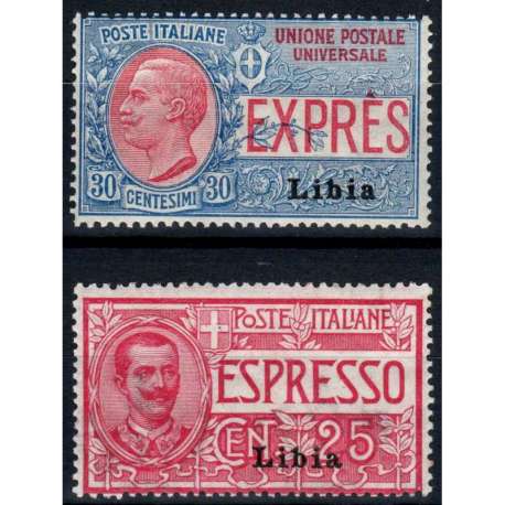 COLONIE LIBIA 1915 ESPRESSI D'ITALIA SOPR. I TIPO N.1-2 G.I MNH** Colonie francobolli filatelia stamps
