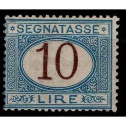 REGNO 1870-74 SEGNATASSE CIFRA IN OVALE 10 LIRE N.14 G.I MNH** CERT. regno d' Italia francobolli filatelia stamps