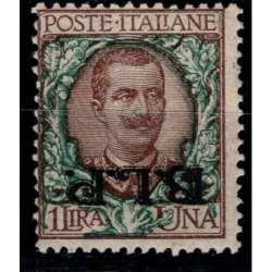 REGNO D'ITALIA 1922-23 B.L.P 1 LIRA SOPR. CAPOVOLTA N.12b G.I MNH** CERT. regno d' Italia francobolli filatelia stamps