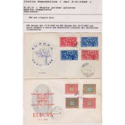 1962-63 REPUBBLICA DUE BUSTE FDC EUROPA CON VARIETA' repubblica italiana francobolli filatelia stamps