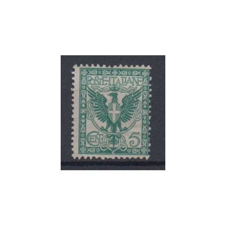 1901 FLOREALE 5 CENT. CON G.O. (MLH) regno d' Italia francobolli filatelia stamps