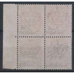1863 REGNO 40 c. LONDRA n. L20 QUARTINA OTTIMA CENTRATURA CERT. G.I. MNH** regno d' Italia francobolli filatelia stamps
