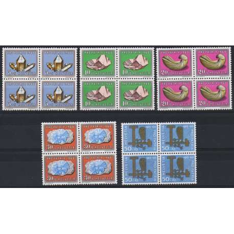 1960 SVIZZERA PRO PATRIA 5 V. IN QUARTINE G.I. (MNH) Svizzera francobolli filatelia stamps