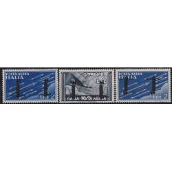 1944 R.S.I. SAGGI P.A. 3 V. \nDOPPIO FASCIO Nn.P15A-P16-P15Aa CERT. G.I.MNH** R.S.I. e Luogotenenza francobolli filatelia st...