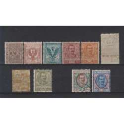 REGNO D'ITALIA 1901 FLOREALE 10 VALORI G.I MNH** 2 CERT. regno d' Italia francobolli filatelia stamps