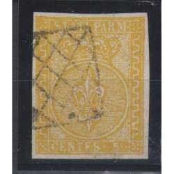 PARMA 1853-55 GIGLIO BORBONICO 5 CENTESIMI N.6 USATO OTTIMI MARGINI Modena e Parma francobolli filatelia stamps