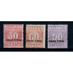 COLONIE ERITREA 1916 SERVIZIO COMMISSIONI 3 V. G.I MNH** Colonie francobolli filatelia stamps