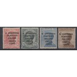 REGNO D'ITALIA 1922 CONGRESSO FILATELICO 4 V. G.I MNH** CERT. BEN CENTRATI regno d' Italia francobolli filatelia stamps