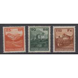 LIECHTENSTEIN 1933 VEDUTE 3 VALORI G.I MNH** FIRMATE DIENA Liechtenstein francobolli filatelia stamps
