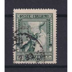 COLONIE SOMALIA 1935-38 PITTORICA ANTILOPE N.229 DENT.14 USATA CERT. SPL Colonie francobolli filatelia stamps