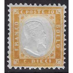 REGNO 1862 10 c. BISTRO N.1 POSIZIONE n. 7 OTTIMA CENTRATURA G.I. MNH** CERT. regno d' Italia francobolli filatelia stamps