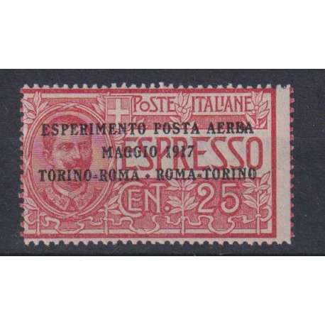 REGNO D'ITALIA 1917 ESPRESSO N.1 ESPERIMENTO POSTA AEREA G.I MNH** regno d' Italia francobolli filatelia stamps