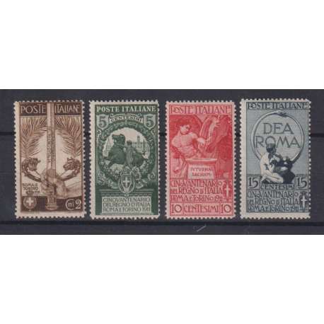 REGNO D'ITALIA 1911 UNITA' D'ITALIA 4 VALORI G.I MNH** regno d' Italia francobolli filatelia stamps
