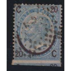 1865 REGNO 20 SU 15 C. FERRO DI CAVALLO III TIPO NON DENT. IN BASSO CERT. US. regno d' Italia francobolli filatelia stamps