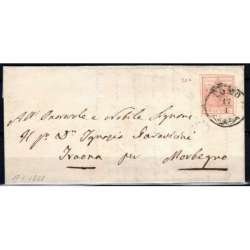LOMBARDO VENETO 1854 15 CENTESIMI N.20e USATO SU BUSTA FIRMATA Lombardo Veneto francobolli filatelia stamps