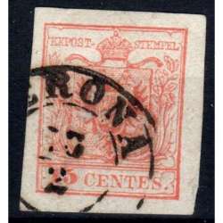 LOMBARDO VENETO 1854 15 CENTESIMI N.20 III TIPO USATO F. DIENA Lombardo Veneto francobolli filatelia stamps