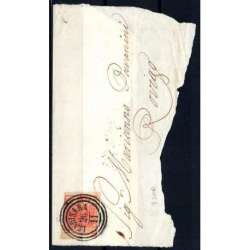 LOMBARDO VENETO 1850 15 CENT. II TIPO N.4 LENDINARA C3 US. SU FRAMMENTO Lombardo Veneto francobolli filatelia stamps