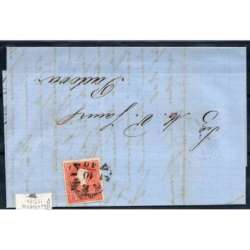LOMBARDO VENETO 1859 5 SOLDI N.30 USATO SU BUSTA Lombardo Veneto francobolli filatelia stamps