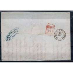 LOMBARDO VENETO 1859 5 SOLDI N.30 USATO SU BUSTA Lombardo Veneto francobolli filatelia stamps