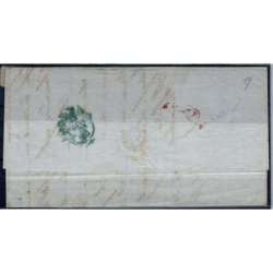 TOSCANA 1851-52 4 CRAZIE N.6 USATO SU BUSTA CERT. MARGINATO Toscana francobolli filatelia stamps