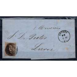 BELGIO 1858-61 10 CENTESIMI N.10 SU BUSTA Altro francobolli filatelia stamps