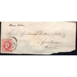 AUSTRIA 1867 5 KREUZER USATO SU BUSTA Austria francobolli filatelia stamps