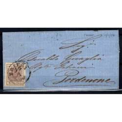 AUSTRIA 1850-54 6 KREUZER USATO SU BUSTA Austria francobolli filatelia stamps