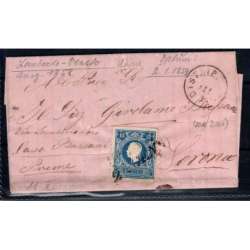 LOMBARDO VENETO 1858 15 SOLDI N.27 SU BUSTA CENTRATO Lombardo Veneto francobolli filatelia stamps