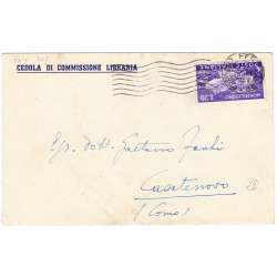 1951 RICOSTRUZIONE ABBAZIA MONTECASSINO 20 L. VIOLETTO n.664 SU CEDOLA US. repubblica italiana francobolli filatelia stamps
