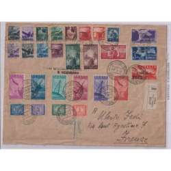 REPUBBLICA 1945 DEMOCRATICA + SERVIZI SU BUSTA VIAGGIATA repubblica italiana francobolli filatelia stamps