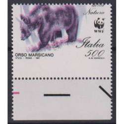 REPUBBLICA 1991 ORSO MARSICANO 500 LIRE VARIETA' G.I MNH** CERT. BORDO F. repubblica italiana francobolli filatelia stamps