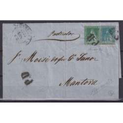 TOSCANA 1851-52 4 CRAZIE E 1857 2 CRAZIE MISTA SU BUSTA CERTIFICATA Toscana francobolli filatelia stamps
