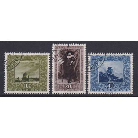 LIECHTENSTEIN 1951 BENEFICENZA 3 VALORI USATI Liechtenstein francobolli filatelia stamps