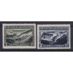 LIECHTENSTEIN 1931 P/A ZEPPELIN 2 VALORI G.I MNH** CERT. Liechtenstein francobolli filatelia stamps