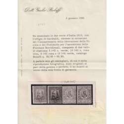 REGNO D'ITALIA 1910 GARIBALDI 4 VALORI G.O MLH* CERT. regno d' Italia francobolli filatelia stamps