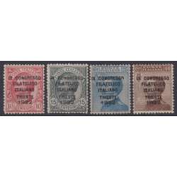 REGNO 1922 CONGRESSO FILATELICO ITALIANO 4 V. G.I MNH** CERT. CENTRATI regno d' Italia francobolli filatelia stamps