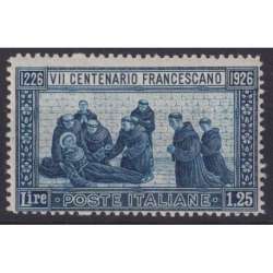 REGNO D'ITALIA 1926 S. FRANCESCO 1,25 LIRE DENT. 13 ½ G.I MNH** CERT. regno d' Italia francobolli filatelia stamps
