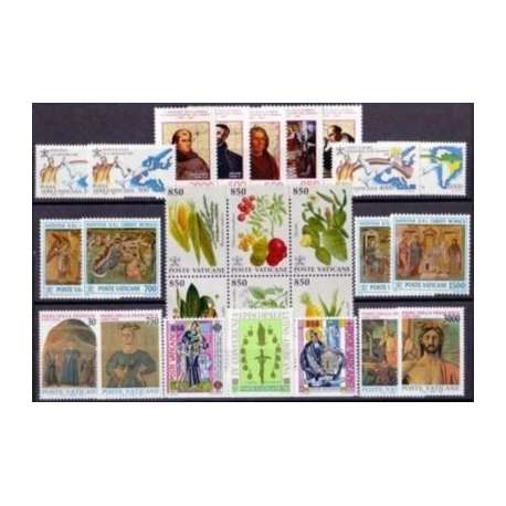 1992 VATICANO ANNATA COMPLETA G.I. Vaticano francobolli filatelia stamps