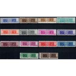 1946-51 REPUBBLICA PACCHI POSTALI RUOTA 14 VALORI G.I MNH ** repubblica italiana francobolli filatelia stamps