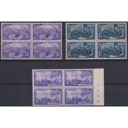 1948 REPUBBLICA RISORGIMENTO 13 V. QUARTINE OTTIMA CENTR. G.I. MNH** CERT. repubblica italiana francobolli filatelia stamps