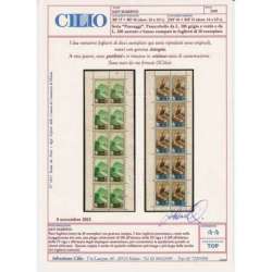 SAN MARINO 1949 MINIFOGLI PAESAGGI 2 VALORI N.10-11 G.I MNH** CERT. San Marino francobolli filatelia stamps