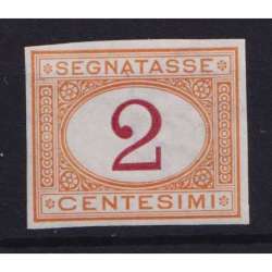 REGNO D' ITALIA 1870-74 SEGNATASSE 2 CENTESIMI PROVA D' ARCHIVIO N.P4 G.I MNH** regno d' Italia francobolli filatelia stamps