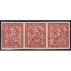 REGNO 1863-65 STRISCIA 2 C. TORINO N.T15d VARIETA' NON DENTELLATA G.I MNH** regno d' Italia francobolli filatelia stamps
